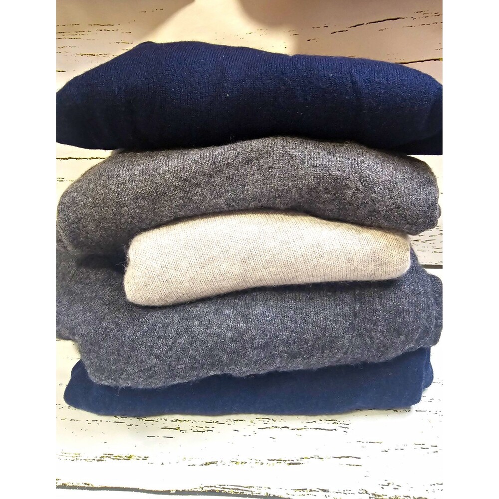 4 Cashmere Sweaters + 1 Wool Cashmere Blend Lot Cutter Craft Upcycle Flawed